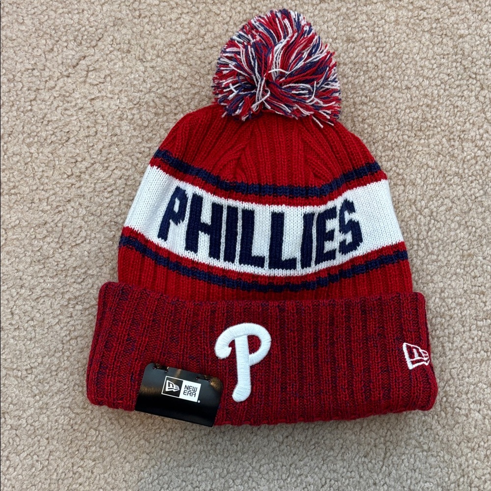 New Era Kids Phillies Red Knit Beanie